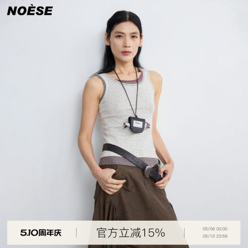 解休闲简约构遮副乳假两件背心