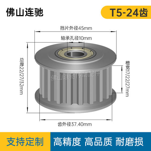 同步轮T524齿涨紧轮槽宽