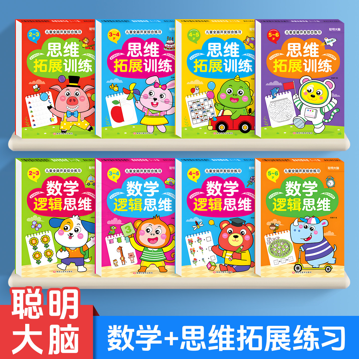 儿童思维拓展数学逻辑训练全脑开发练习册幼儿早教益智启蒙趣味题库分阶匹配 2-6 岁全脑开发综合练习幼小衔接