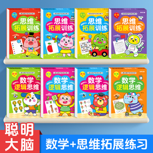 儿童思维拓展数学逻辑训练全脑开发练习册幼儿早教益智启蒙趣味题库分阶匹配 2-6 岁全脑开发综合练习幼小衔接