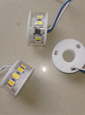LED配件欧式灯水晶灯配件戒指圆柱形LED灯泡220V黄光白光5W天使眼