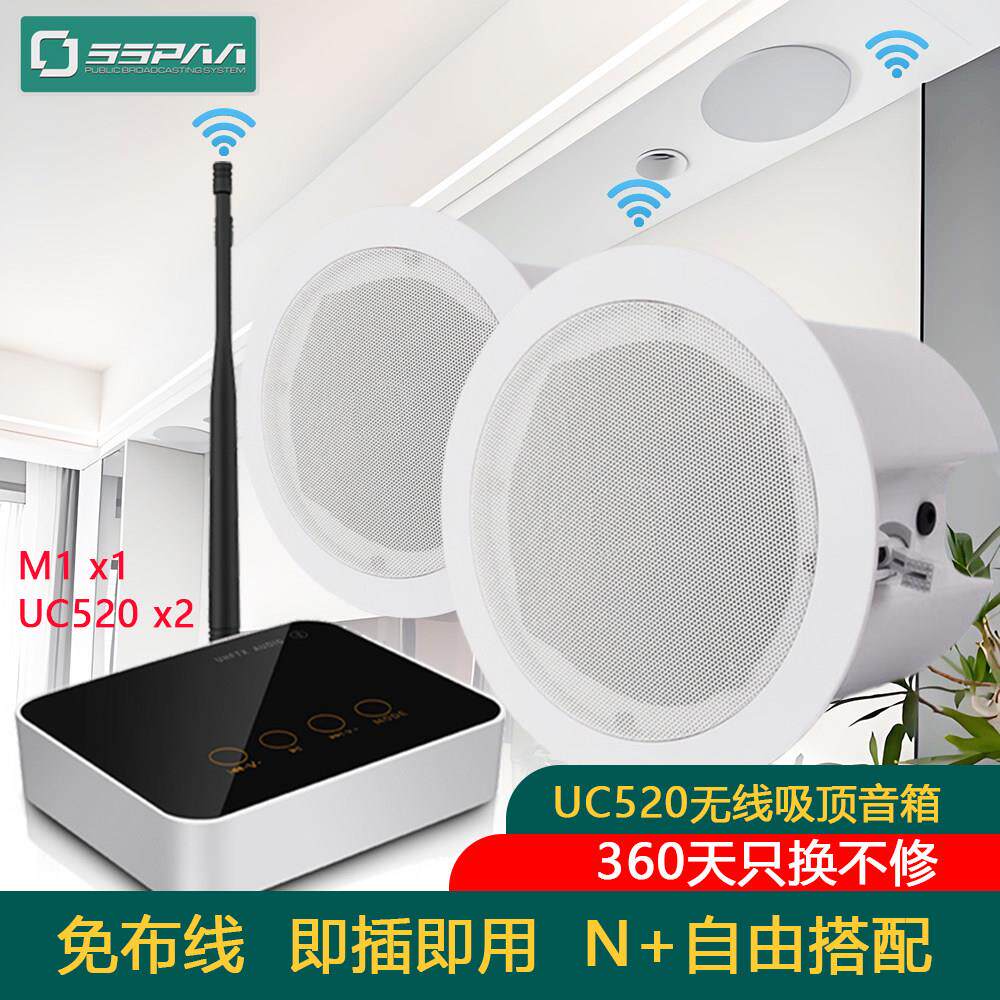 店铺装修吸顶音响套装 - 天花吊顶嵌入式喇叭 商用背景音乐系统