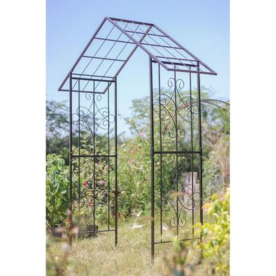 创新花园铁艺房子拱门花架爬藤架园艺花架铁线莲藤月蓝雪花支架