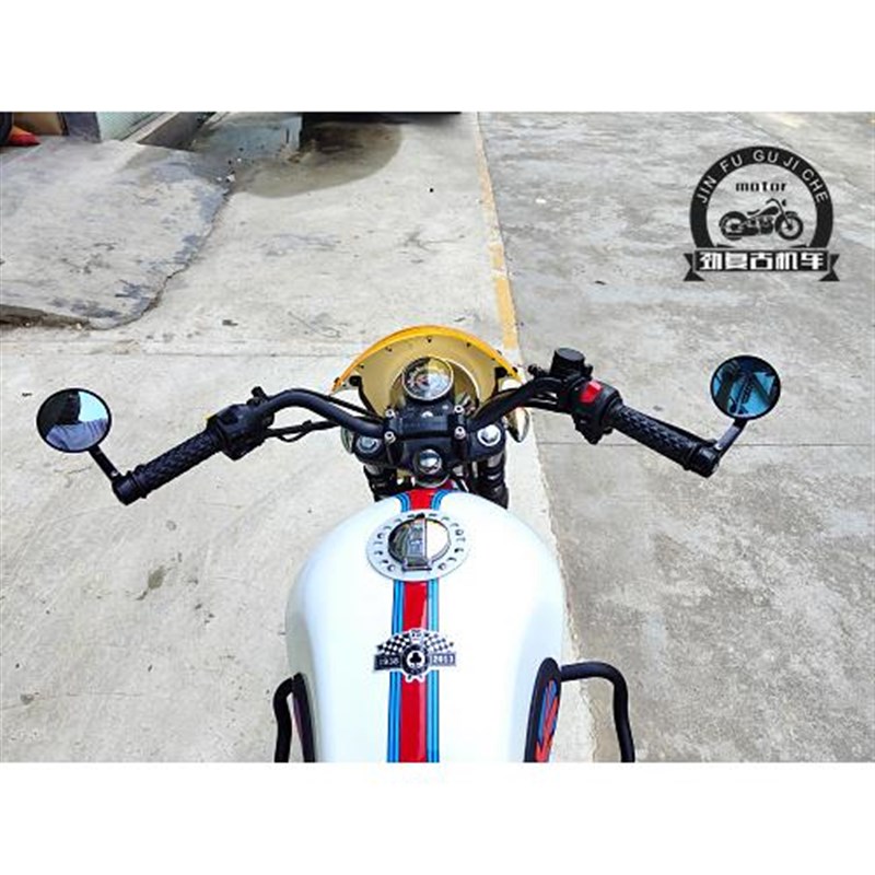 复古摩托车改装车把 CAFE款M型款式直径22mm通用方向把龙头把趴把