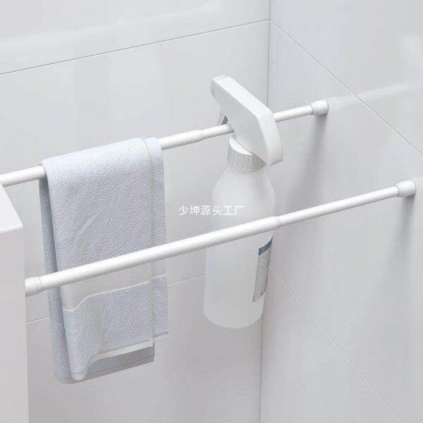 免打孔伸缩杆简易撑杆浴室收纳杆卫生间挂衣物毛巾细杆浴帘晾衣杆