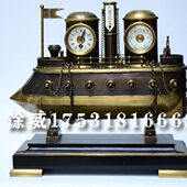 精湛 一帆风顺 纯铜舰艇 家居钟玄关壁炉机械座钟工艺钟船古复古