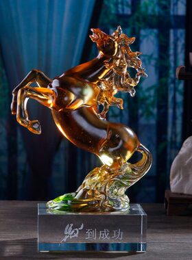 办公桌法马工艺品到成功送礼摆件台创意家居放开业案古饰品马琉璃