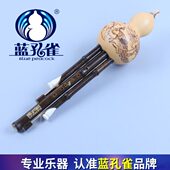 紫竹生演级专业葫芦丝 烙孔雀表 画蓝态葫芦丝