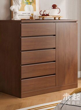 复古S2加深简约收纳柜子置物柜家用房间M储物柜672多功能五斗柜