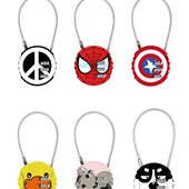 办公室健身房更衣柜锁抽屉锁行李箱柜子锁小卡通钢丝密码 锁挂锁锁