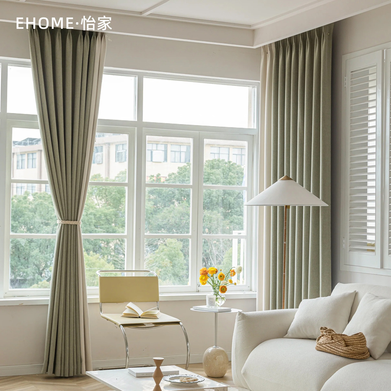 窗帘定制全遮光2023新款绍兴柯C桥棉麻隔热客厅主卧室飘窗阳台窗