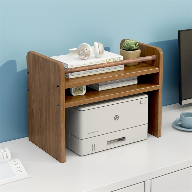 简易办公室桌面上放打印机置物架B托架收纳架多分层整理桌上小书