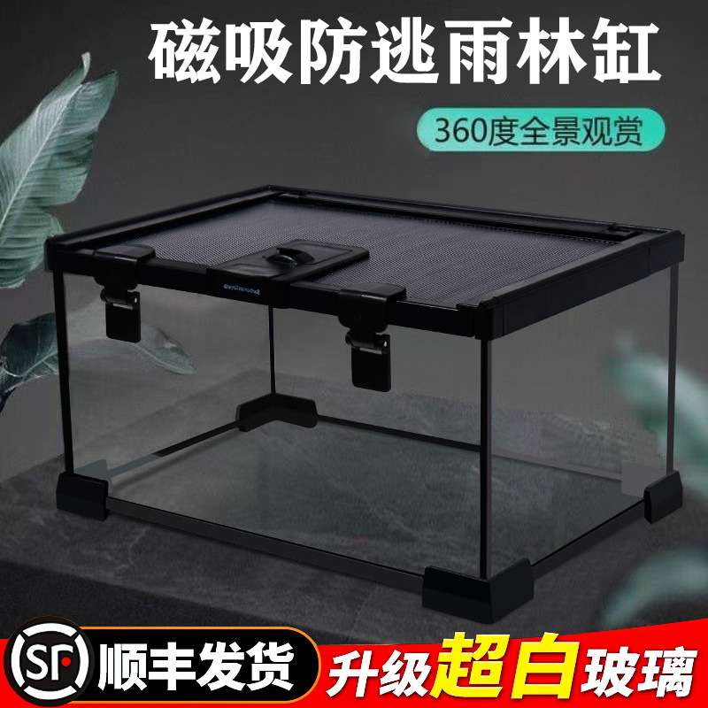 玻璃饲养箱爬虫缸雨林爬宠陆龟守宫蜥蜴角蛙蜘蛛甲虫宠物蛇生态缸