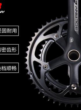 Bolany公路车牙盘曲柄 中空一体双片牙盘130BCD8速9速曲柄组配件