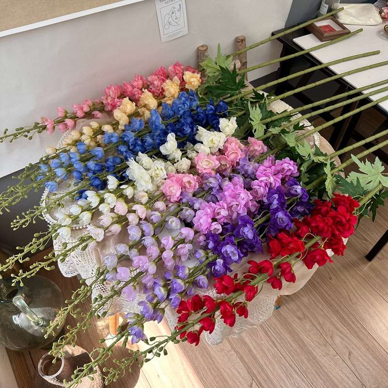 1.4米法式大飞燕草仿真花家居插花婚庆路引挑高装饰酒店软装假花