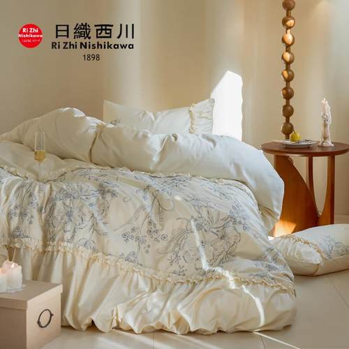 100S高支法式轻奢贡缎长绒棉全棉四件套高档纯棉被套床单床上用品