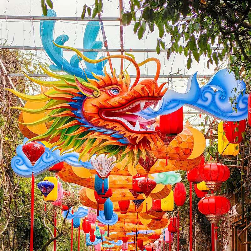 中国节迎春节日彩灯 景区春节迎新花灯 户外公园美陈装饰民俗彩灯