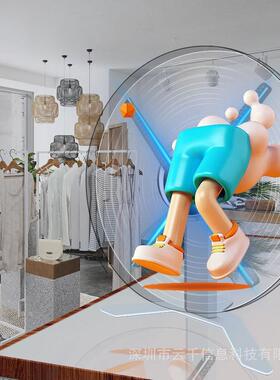 42厘米裸眼3D全息风扇立体桌面led3d全息广告机3D Hologram fan