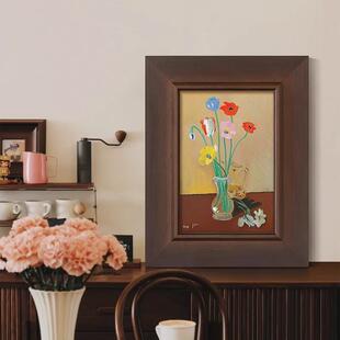 《静谧花语》法式中古风卧室装饰画复古艺术花卉油画斗柜摆画挂画