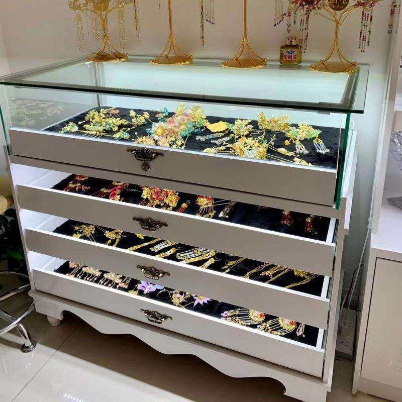 饰品柜台欧式烤漆展示柜精品首饰展柜中岛柜子珠宝展示柜玻璃柜子