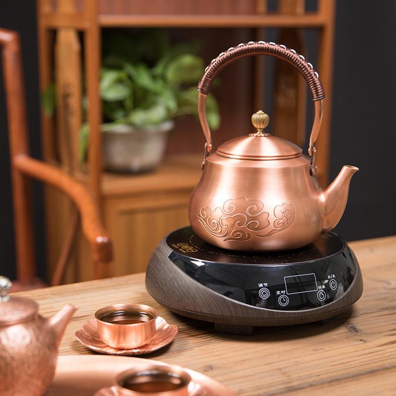 纯铜加厚紫铜铜壶烧水壶泡茶沏茶壶养生壶茶壶家用茶具煮茶器套装