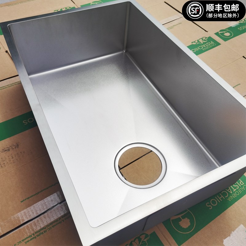 厨房SUS304不锈钢水晶锤纹手工水槽加厚台下盆洗手池洗菜盆大单槽