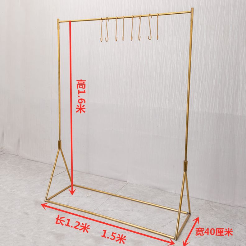 板实心地摊落地架服装店展示架带落地式挂衣架落地女装单杠中岛架