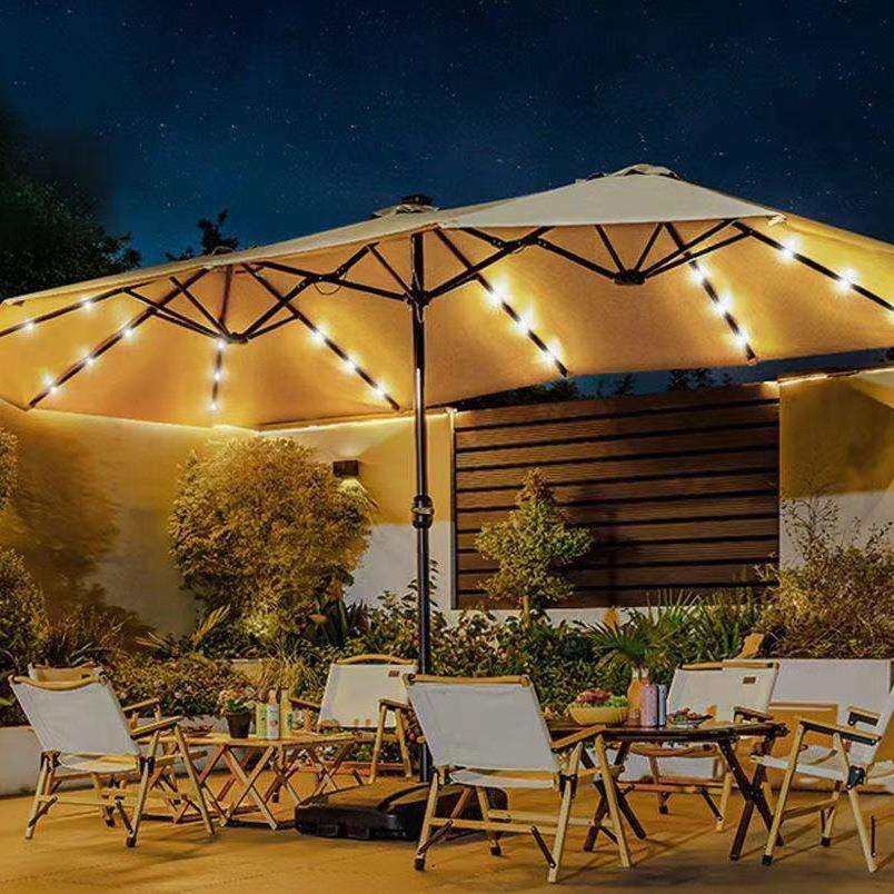 户外商用大太阳伞室外咖啡厅露台伞网红摆摊伞三头中柱伞庭院遮阳