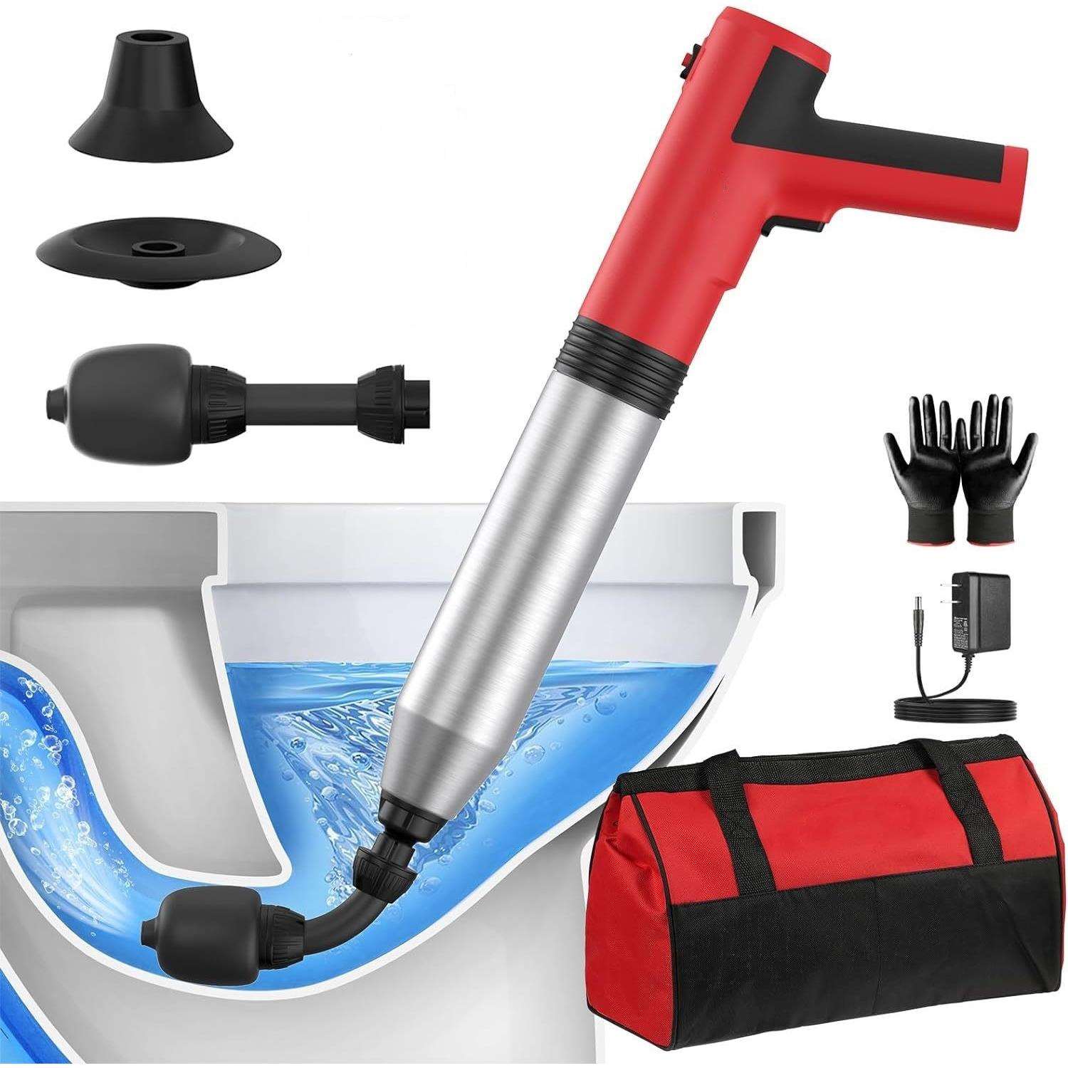 一炮通管道疏通器不锈钢打气一体疏通器家用疏通厕所卫生间管道