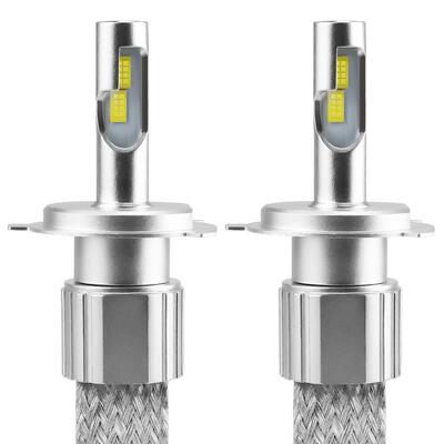 编织带铜带LED大灯8颗灯珠高亮解码 led headlamp canbus tuning