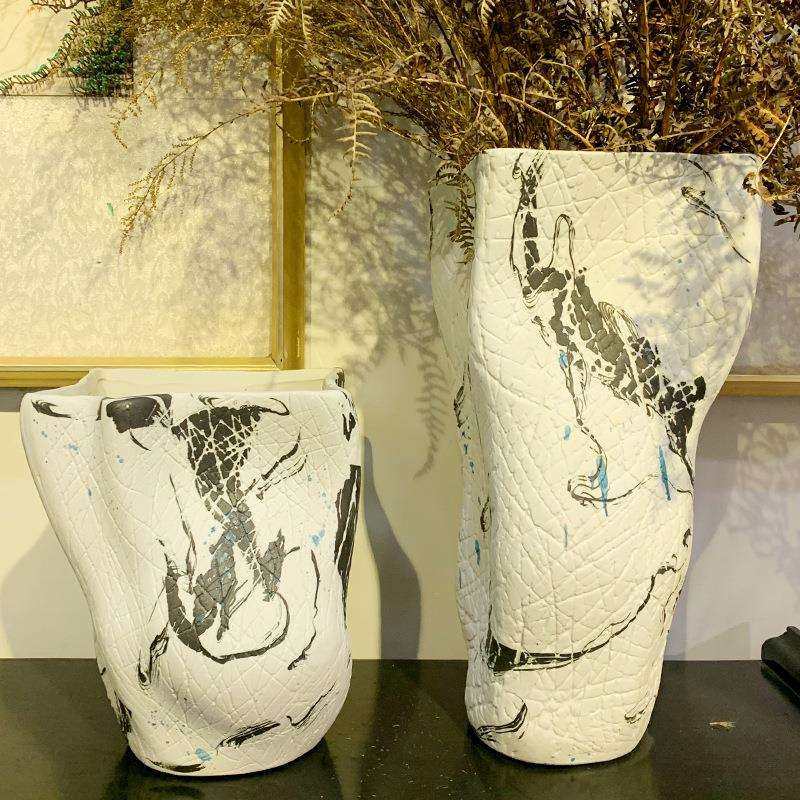 大口花瓶客厅干花插花新中式复古粗陶家居装饰落地摆件,鲜花速递/花卉仿真/绿植园艺,割草机/草坪机,淘宝优惠券,粉丝福利购,淘宝优惠卷