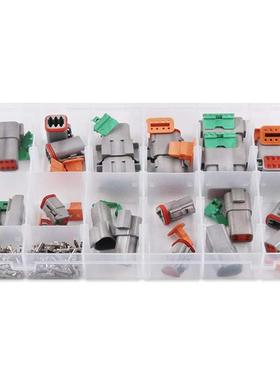 跨境152pcs盒装 2-12孔DT系列汽车电线连接器/公母防水接插件