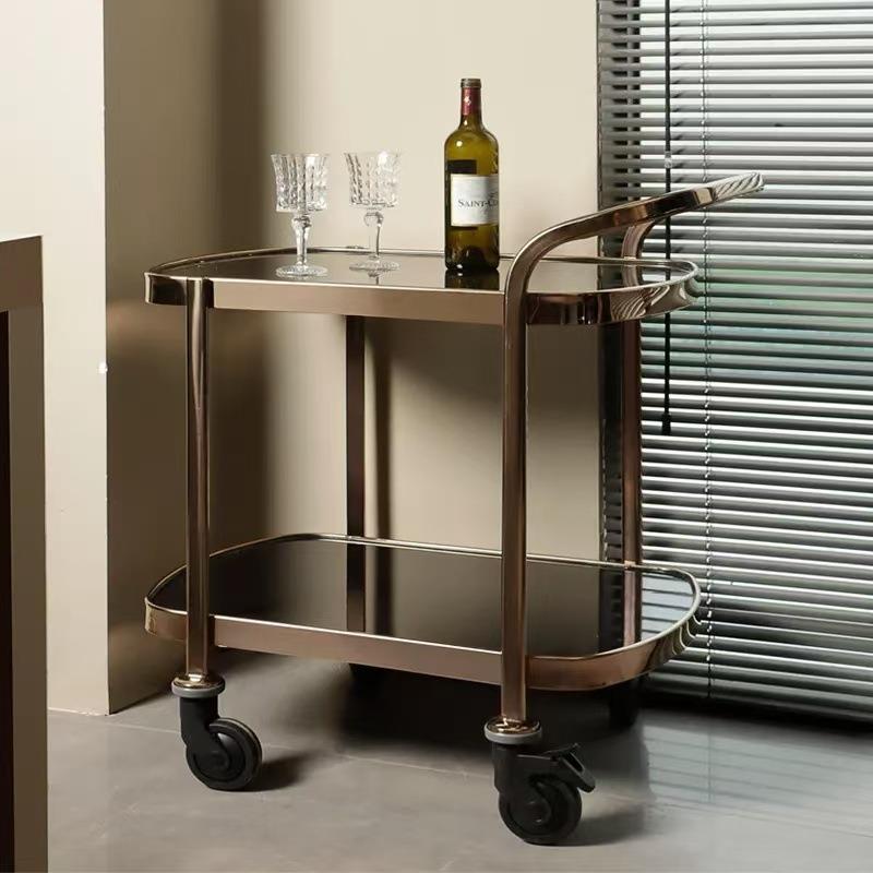 移动带轮酒水蛋糕点心简约手推车酒店大堂4S餐厅豪华加厚多功能车