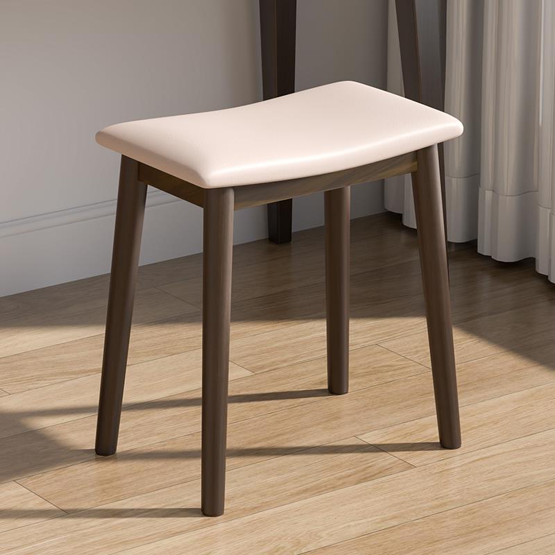 实木化妆凳感梳妆凳子简约梳妆台椅子马鞍凳卧室餐厅家用板凳