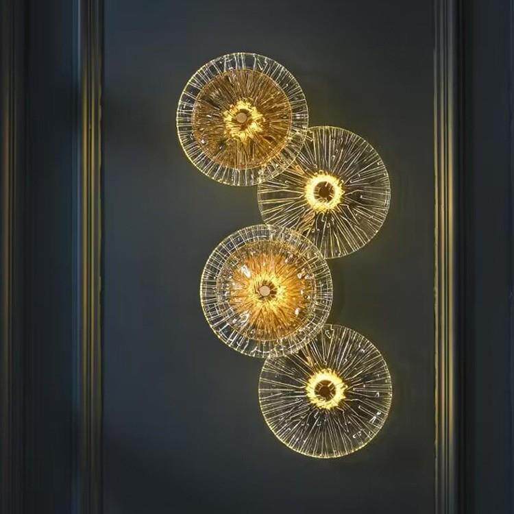 设计师样板房轻奢壁灯客厅卧室家居LED百搭壁灯酒店KTV装饰灯荷叶