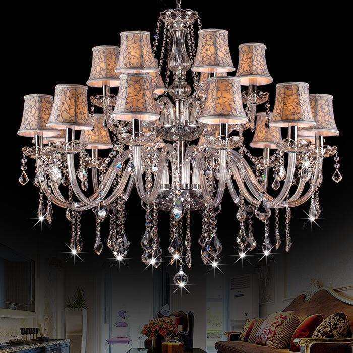 厂家18头双层12+6吊灯适用复式大别墅楼梯水晶吊灯酒店大堂