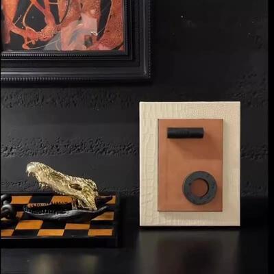 轻奢现代极简手工几何艺术相框装饰摆件书房书柜创意装饰品摆设