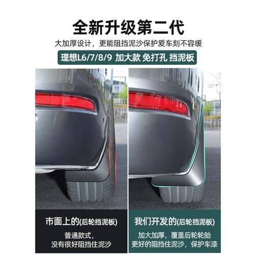 暗莹适用防溅原车色内衬7LL6L后轮8L专用挡泥板打孔