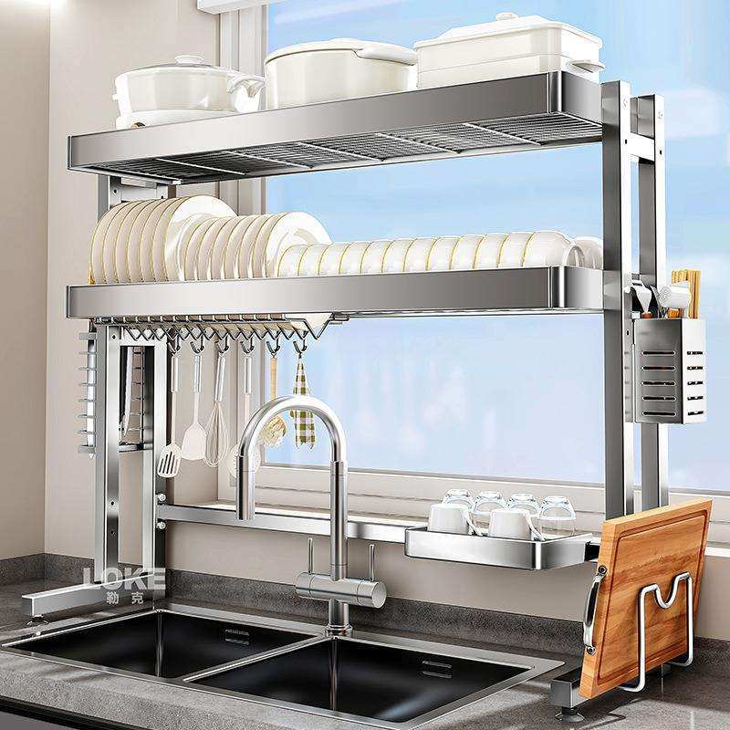 304不锈钢厨房水槽置物架洗碗槽水池碗碟收纳多功能放碗盘沥水架