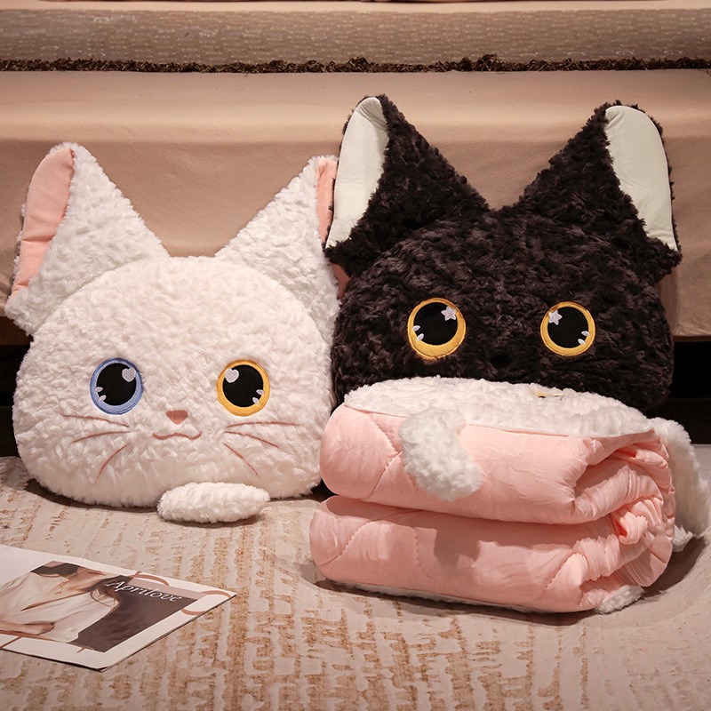 抱枕被子两用折叠办公室午睡毛毯子二合一沙发汽车靠枕车载小枕头