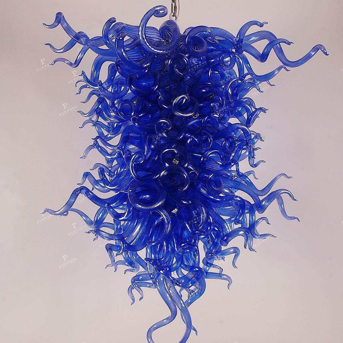 高端手工玻璃水晶吊灯别墅大堂复式楼中空灯具厂家直供艺术吊灯