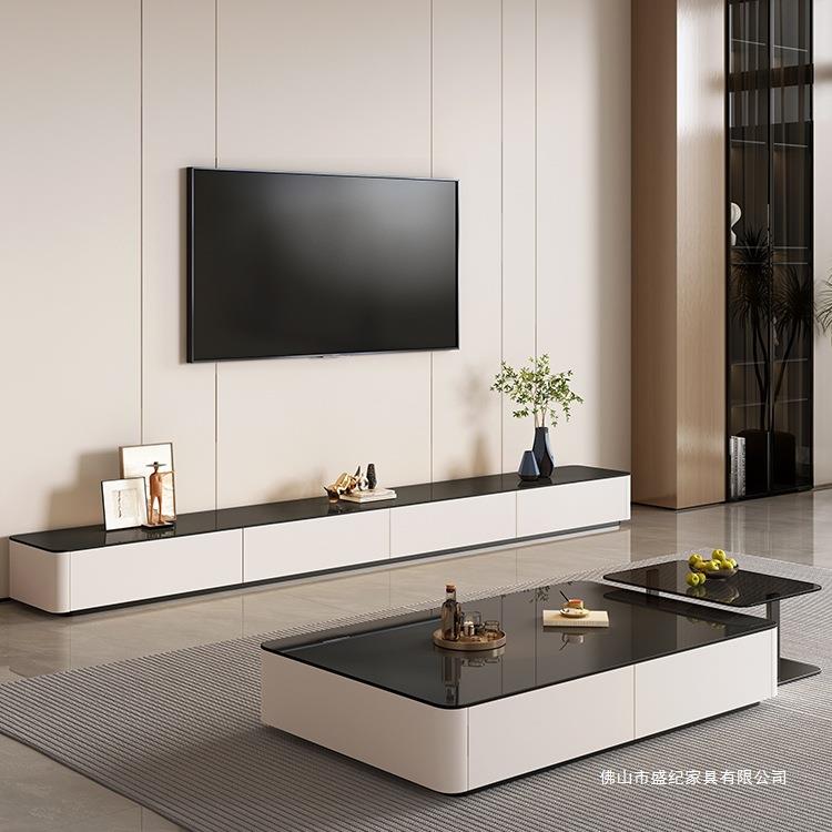 茶几客厅家用2024新款轻奢感小户型简约落地茶几桌电视柜组合