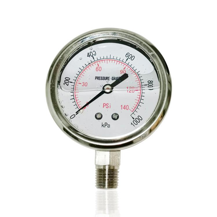 供全不锈钢压力表耐震充油压力表径向立装YNBF60 1000kPa 1/4NPT