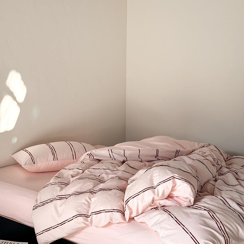 弗洛伦萨的落日|全棉色织提花四件套中古风复古条纹床上用品