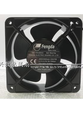 Fengda 220V FD1860A2HBL/Q 180x180x60mm 335CFM 散热风机