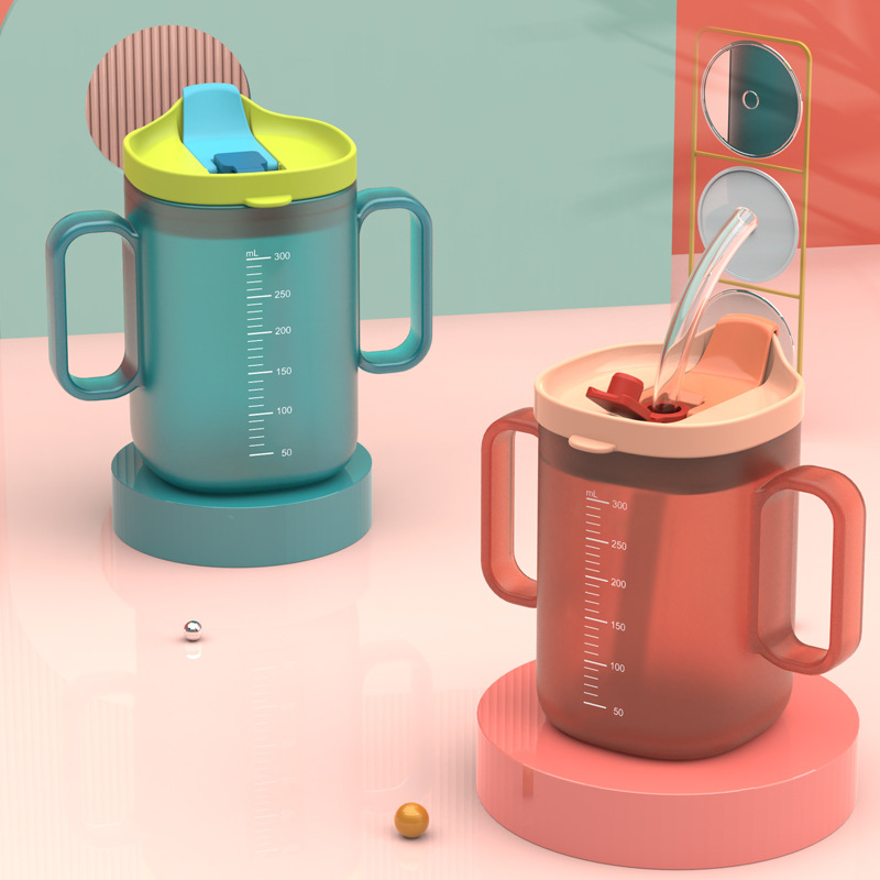 卧床瘫痪老人喝水防呛水t杯流食杯护理杯吸管杯防摔带刻度耐高温