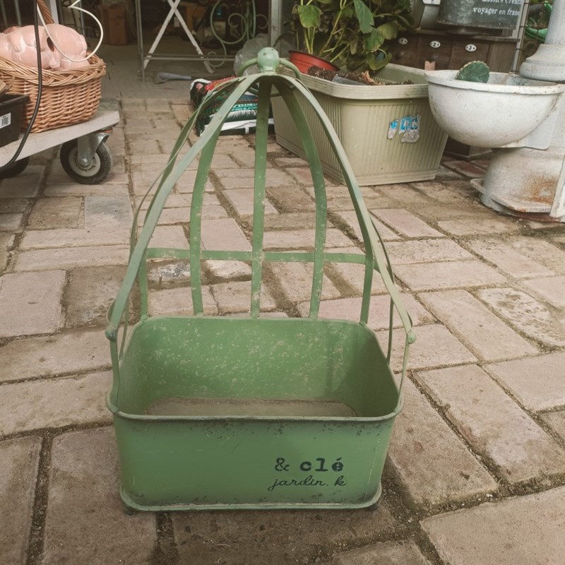 爱上花园丨园艺杂货 铁艺花盆花桶挂件摆件 钉珠长方可悬挂鸟笼