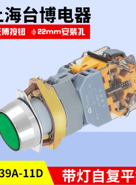天博带灯按钮开关自复位LAY39A-11D开孔22mm红绿黄蓝白DC36V48V