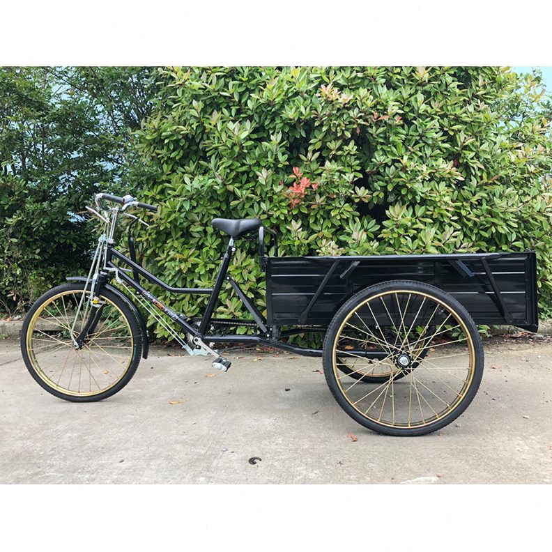 摆摊厢长踩三轮人力三轮车脚踏黑色车02米大.自行车运拉货带1南洋