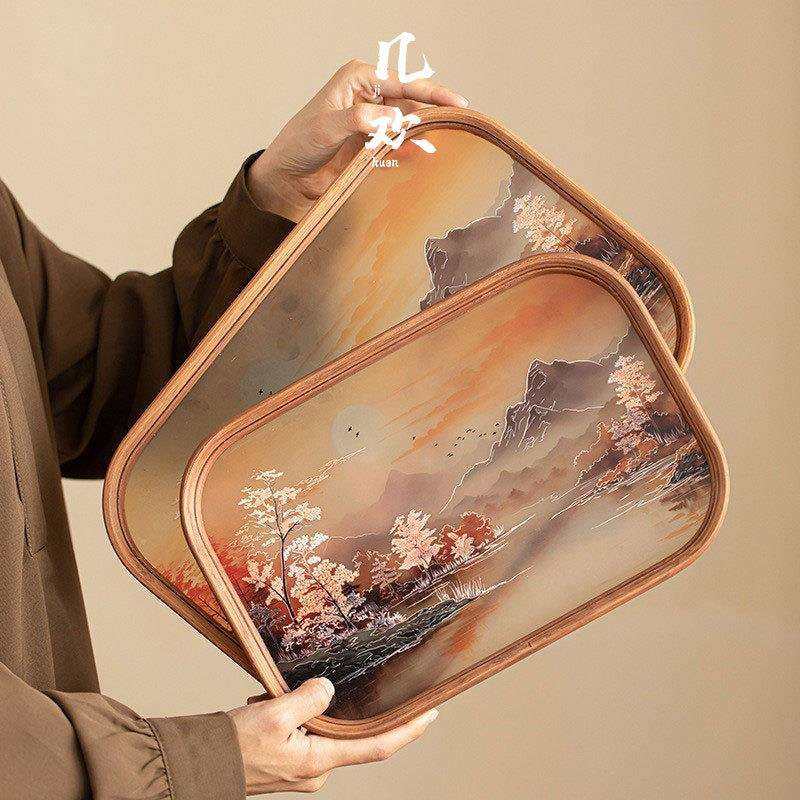 几欢 日式海棠红彩玻璃壶承茶托盘复古竹制茶盘家用干果盘收纳盘,鲜花速递/花卉仿真/绿植园艺,割草机/草坪机,淘宝优惠券,粉丝福利购,淘宝优惠卷